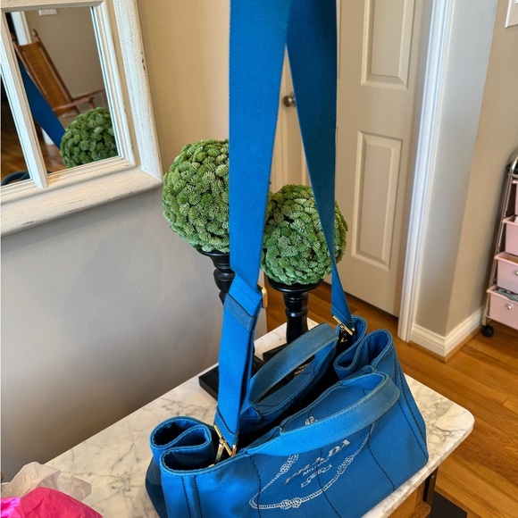 Prada Canapa Blue Medium Size - Picture 14 of 14